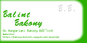 balint bakony business card